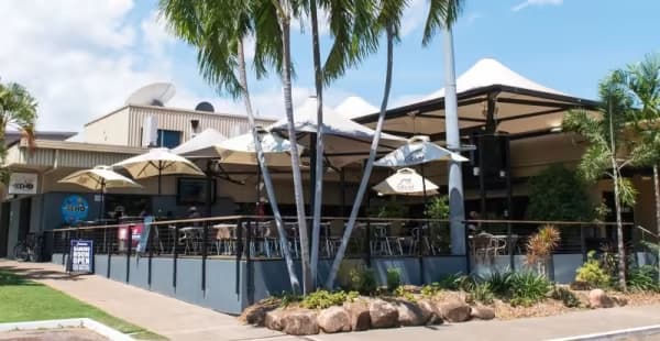 Tavern with umbrellas and outdoor terrace